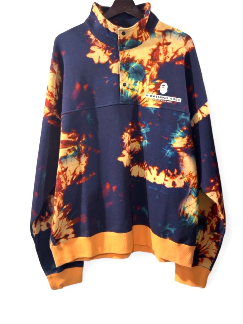 A Bathing Ape BAPE Tie-Dye Quarter-Snap Pullover Size Men’s Large (NWT)